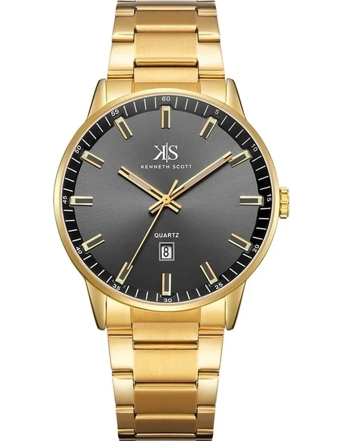 KENNETH SCOTT Men's Stainless Steel Analog Watch K22010-GBGB - 42 mm