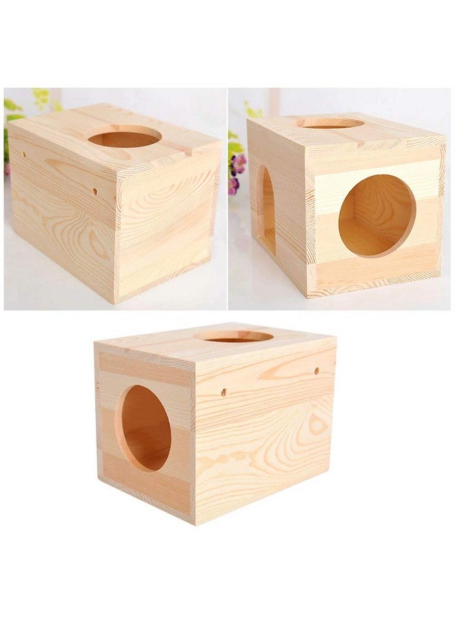 Western Era Wooden HideHouse Hut Hammock Sleeping Cabin Cage Accessory Toy for Hamsters, Hedgehog, SugarGlider, Birds, Small Rabbit, Small Guinea Pig - Image 4