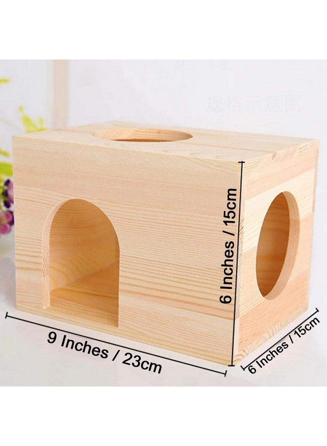 Western Era Wooden HideHouse Hut Hammock Sleeping Cabin Cage Accessory Toy for Hamsters, Hedgehog, SugarGlider, Birds, Small Rabbit, Small Guinea Pig - Image 2