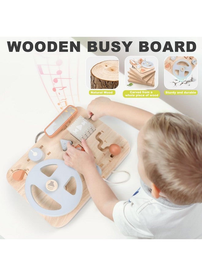 Vanplay Montessori Busy Board For Toddlers - Wooden Montessori Toys For 1 2 3 4 Year Old, Aesthetic Sensory Activity Board For Fine Motor Skills, Travel Busy Board Educational Sensory Toys For Boys And Girls - Image 3