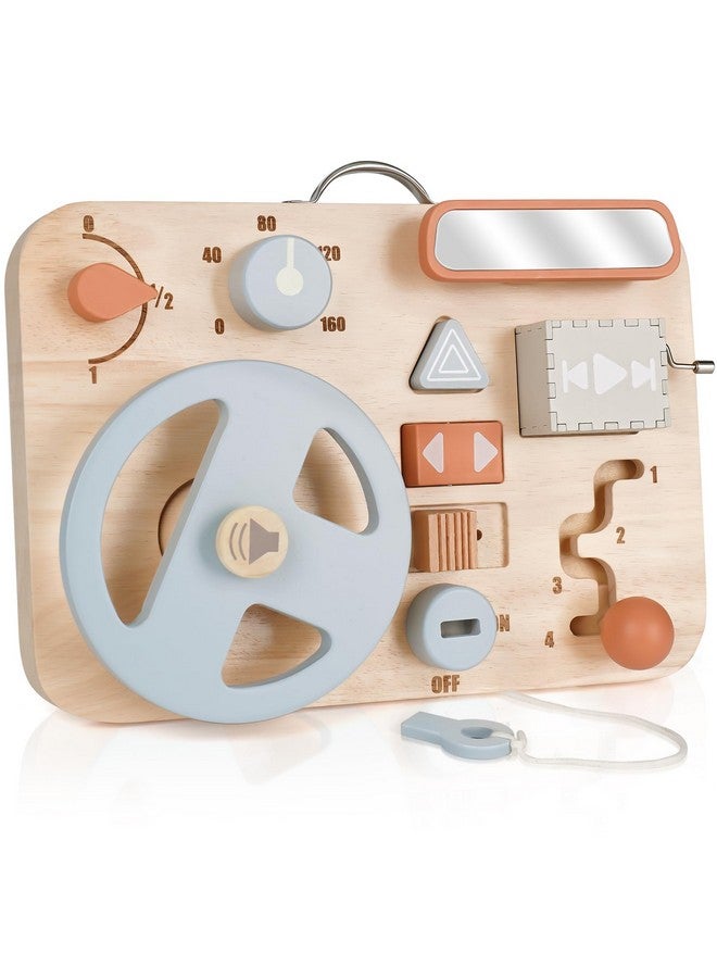 Vanplay Montessori Busy Board For Toddlers - Wooden Montessori Toys For 1 2 3 4 Year Old, Aesthetic Sensory Activity Board For Fine Motor Skills, Travel Busy Board Educational Sensory Toys For Boys And Girls - Image 1