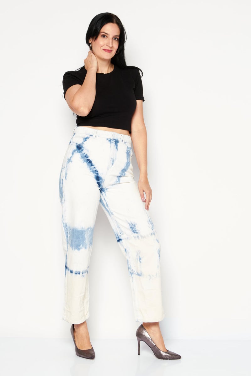 ONLY Women Balloon Fit Acid Washed Non Stretchable Jeans, White - Image 3