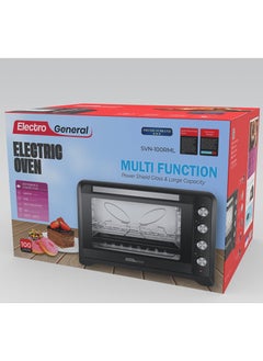 Electro General Electric Oven 100 Ltr, 2800W, Rotisserie Function, Adjustable Temperature (100-230°C), 120-Min Timer with Bell Ring, Double glass door, Durable Stainless Steel Heating Elements, Indication Light 100L Large capacity and power full power 2800W SVN-100RML Black  - Image 5