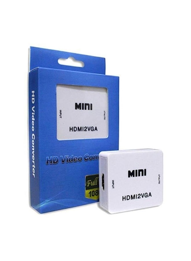 HDMI To VGA HD Conversion Adapter White - Image 4