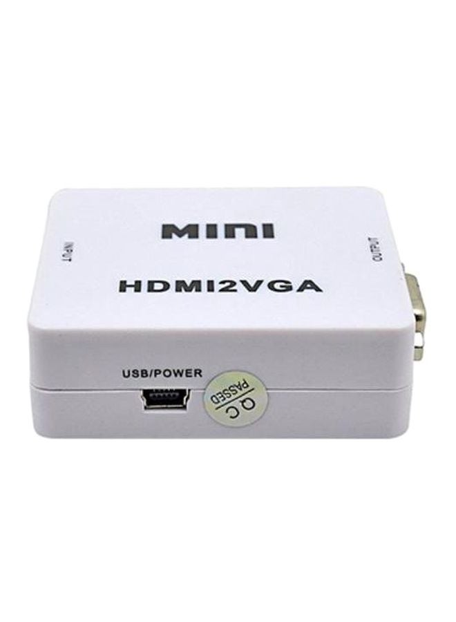 HDMI To VGA HD Conversion Adapter White - Image 2