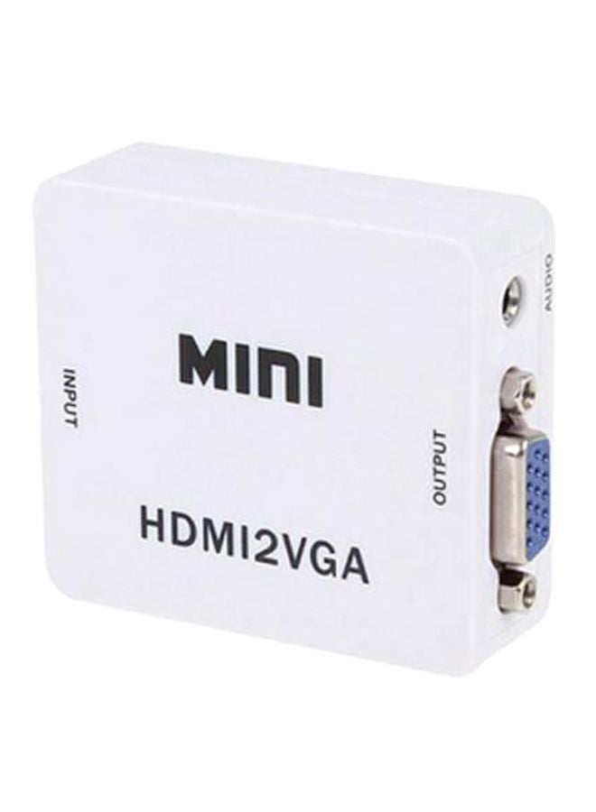 HDMI To VGA HD Conversion Adapter White - Image 1