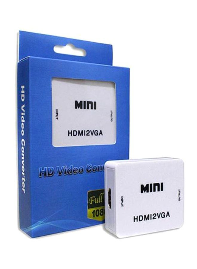 HDMI To VGA HD Conversion Adapter White - Image 3