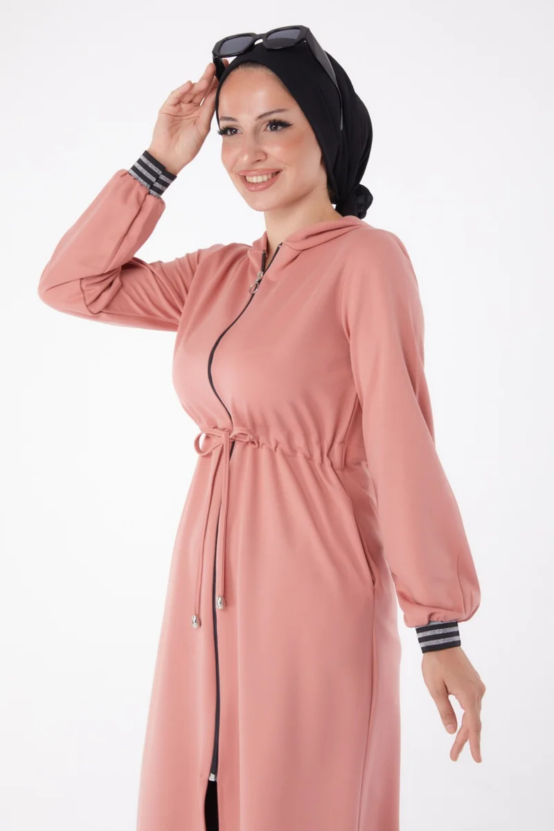 Tofisa Plain Hooded Collar Women's Pink Cape - 13050