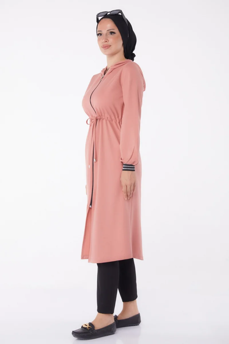 Tofisa Plain Hooded Collar Women's Pink Cape - 13050