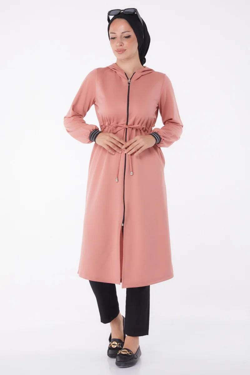 Tofisa Plain Hooded Collar Women's Pink Cape - 13050