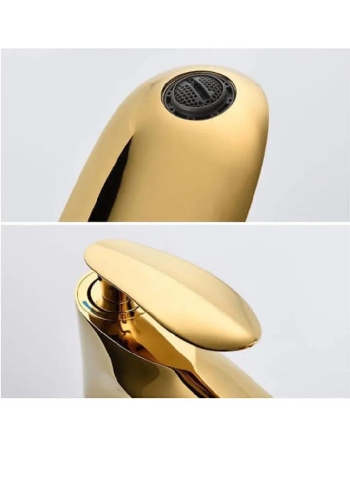 Luxury Gold Bathroom Basin Faucet – Single Handle Waterfall Mixer Tap for Sink – Modern Brass Finish - Image 4