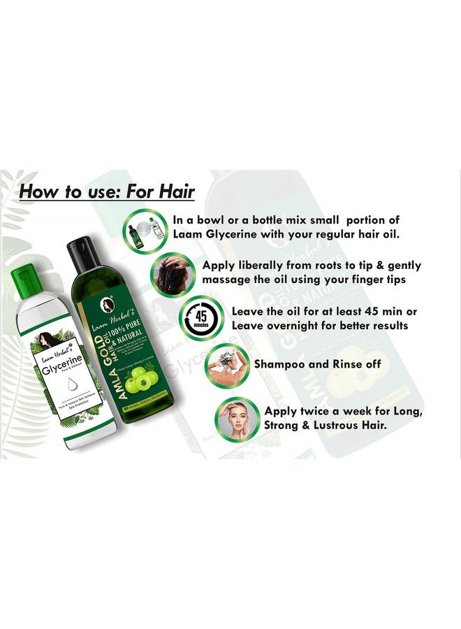 Laam Glycerine Pure & Refined ; Vegetable Glycerine ;For Chaffing Moisturizing Uneven Skin Tone Dryness Dark Spot Wrinkles Aging;Natural Soft & Glowing Skin (600 G) - Image 5