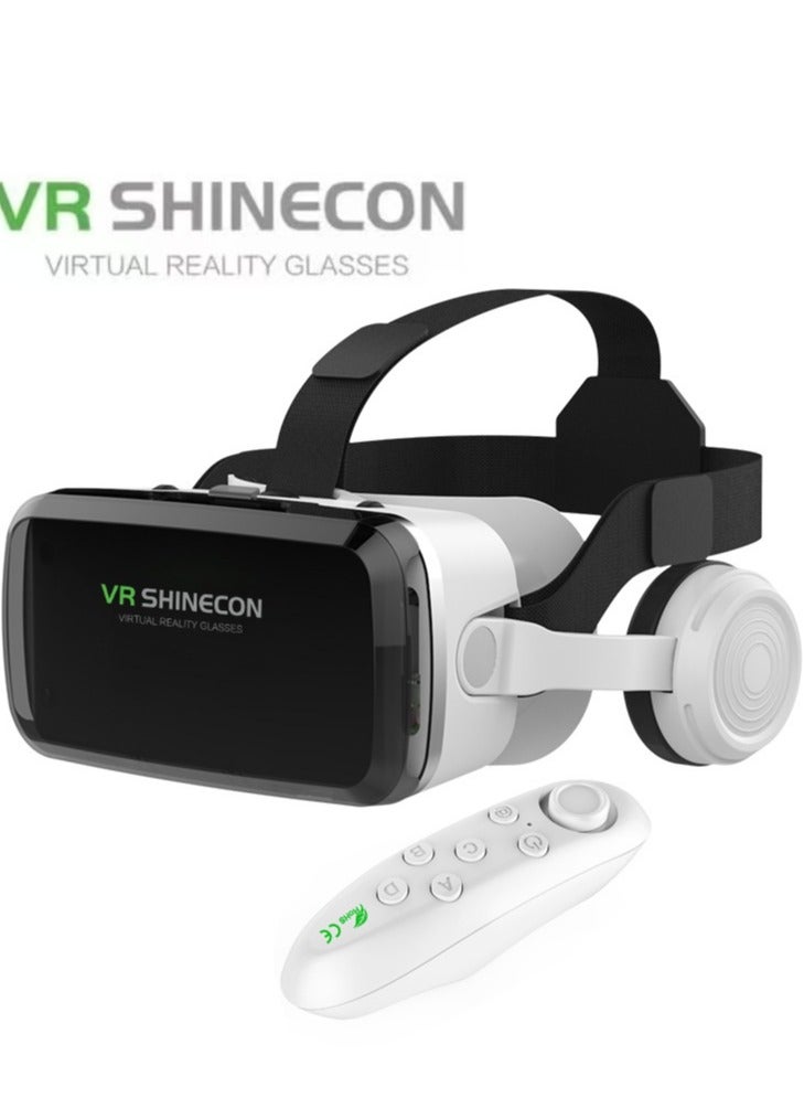 general Classic VR Goggles VR SHINECON 3D Virtual Reality Glasses+Controller Bluetooth Headset Version VR Glasses for TV, Movies & Video Games Compatible with iOS & Android Smartphone Within 5.5-7.2 inch Screen Phone Eye Protected Soft & Comfortable Adjustable Distance, IMAX Giant Screen/Optical Lenses/Panoramic Roaming/ Immersive Games - Image 1