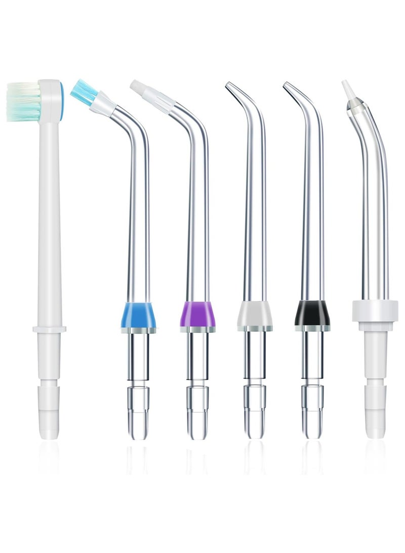 YelaJoy Replacement Tips for Waterpik Water Flosser,Replacement Classic Jet Tips Compatible with Waterpik Oral Irrigator,Replacement Brush Heads for Waterpik (AquaFlosser 6 Tips)  - Image 1