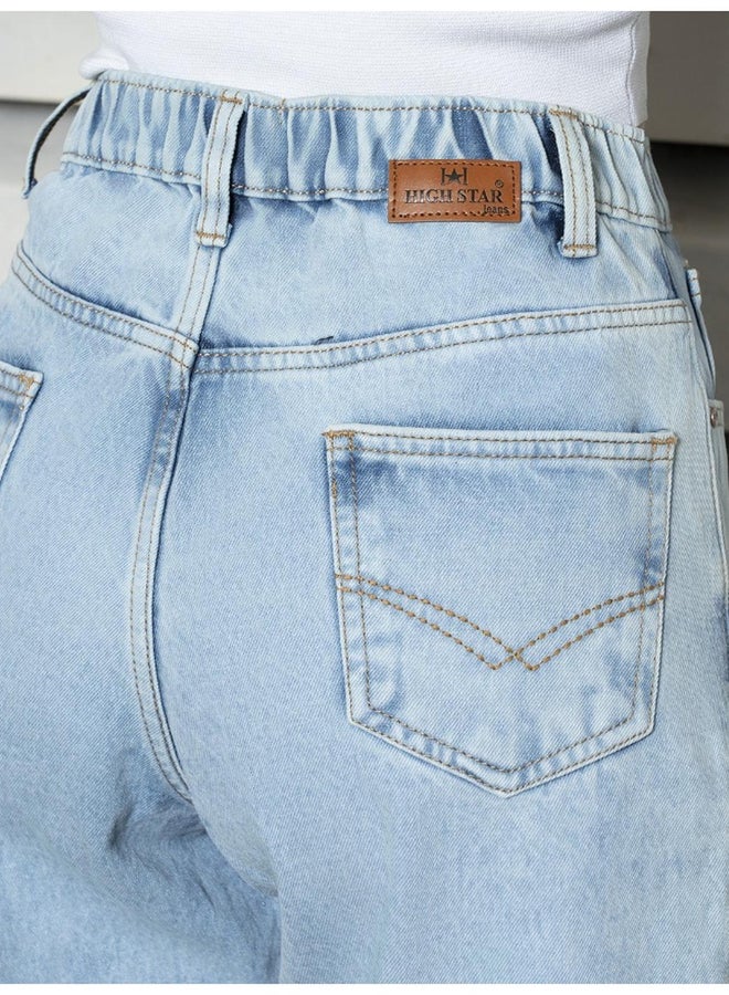 هاي ستار جينز هاي ستار هاي رايز بقصة مستقيمة وغسلة متوسطة - Image 4