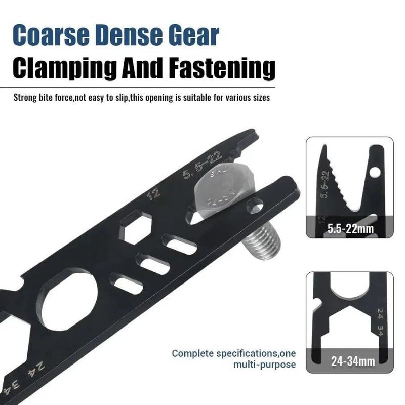 XOYO Flat Wrench Home Improvement Multi tool Spanner | Suitable Hex Heads for 5.5 to 22, 24 & 34 mm | Multifunctional Wrench Tool for Car | Bikes | Bathroom & Kitchen Faucets - Image 3