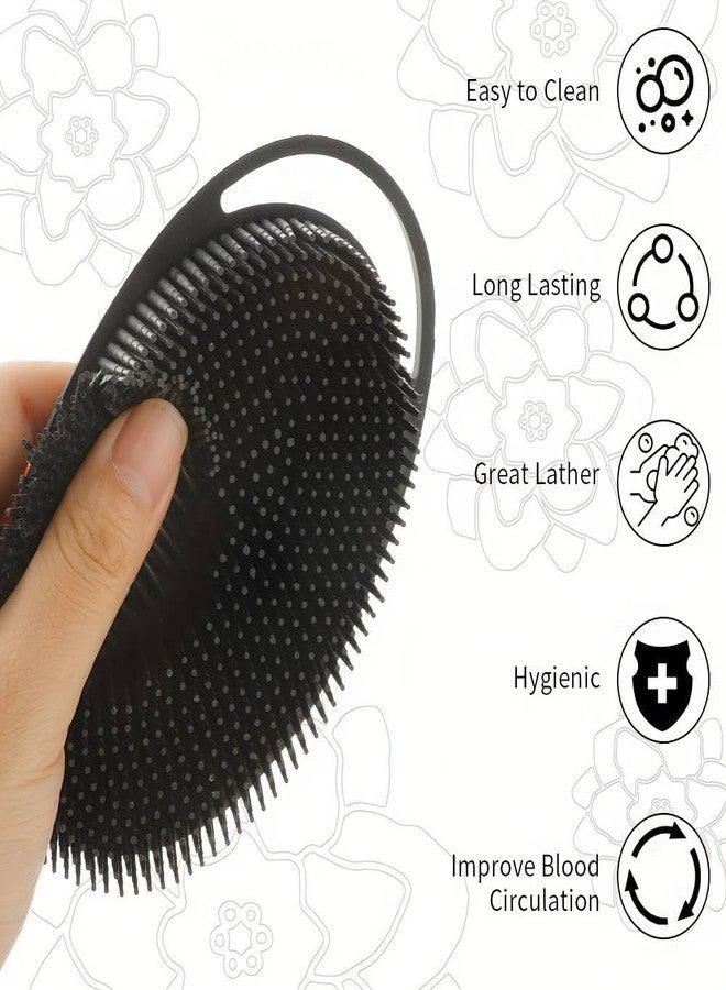 LISHER Combo of exfoliating bath glove and silicone body brush for deep cleansing Removes dead skin, dirt, and impurities gently. Improves blood circulation and stimulates skin Durable, reusable, and easy to clean. Suitable for men, women, and all skin types. - Image 2