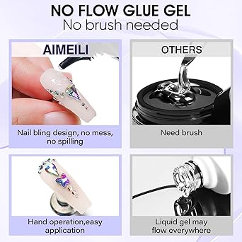 AIMEILI Rhinestone Glue Super Adhesive for Nail Glitter Rhinstones Crystal 30g - Image 5