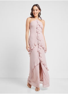 Ruffle Detailed Front Slit Maxi Dress - pzsku/Z138B1D9BE747D503835CZ/45/_/1740978074/489002a1-f129-4320-ac3c-bdf1cf05ea68