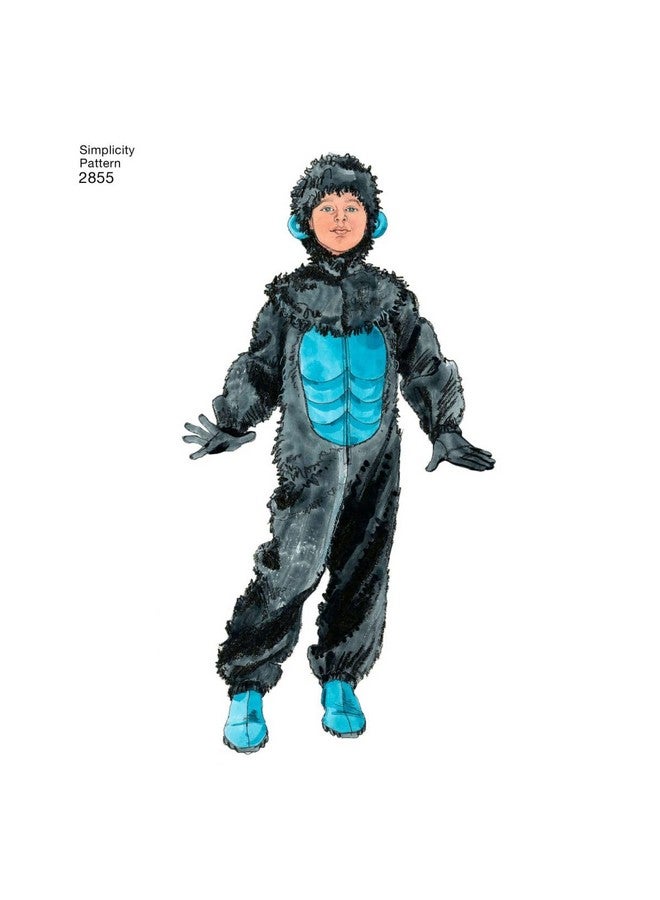 سيمبليسيتي أنماط سيمبليسيتي 2855 نمط خياطة الفهد والدب والغوريلا والأسد للأولاد والبنات أزياء الهالوين، مقاسات XS-L - Image 4