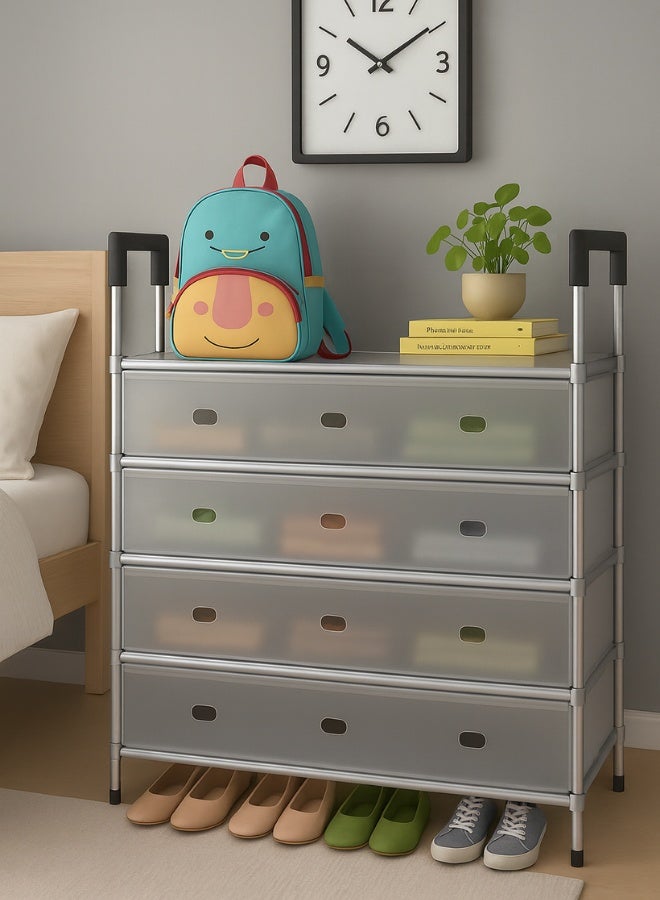 RACK STORE 5 Layer Closed Cupboard Shoe Rack with 4 Doors & Top Shelf – Shoe Organizer for entryway and Bedroom| Dust-Proof, Durable & Spacious Shoe Cabinet - Image 5