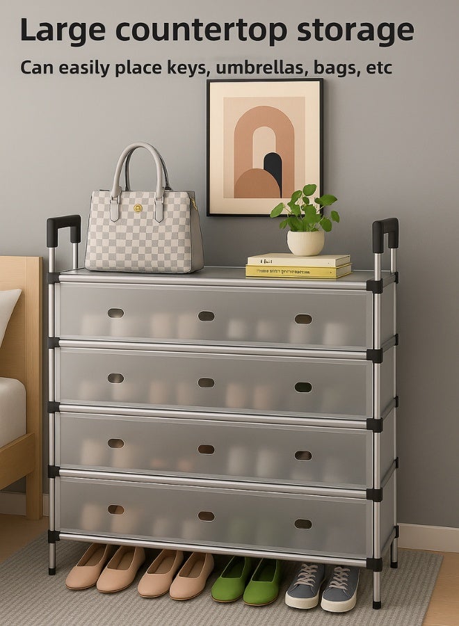 RACK STORE 5 Layer Closed Cupboard Shoe Rack with 4 Doors & Top Shelf – Shoe Organizer for entryway and Bedroom| Dust-Proof, Durable & Spacious Shoe Cabinet - Image 3