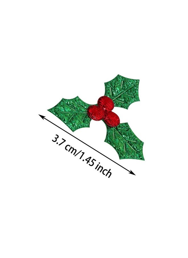 PENTA ANGEL Leaf Penta Angel 100Pcs Small Christmas Holly Berries Craft Decoration Sequins Embellishments For Diy Holiday Wreath Arrangement Gift Tags And Card Making (Green)  - Image 2