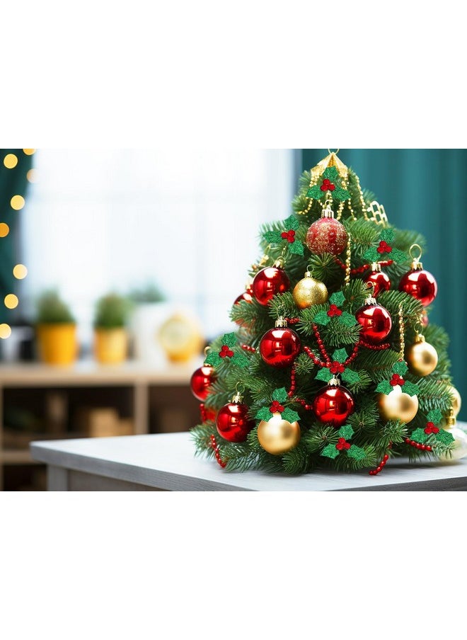PENTA ANGEL Leaf Penta Angel 100Pcs Small Christmas Holly Berries Craft Decoration Sequins Embellishments For Diy Holiday Wreath Arrangement Gift Tags And Card Making (Green)  - Image 5