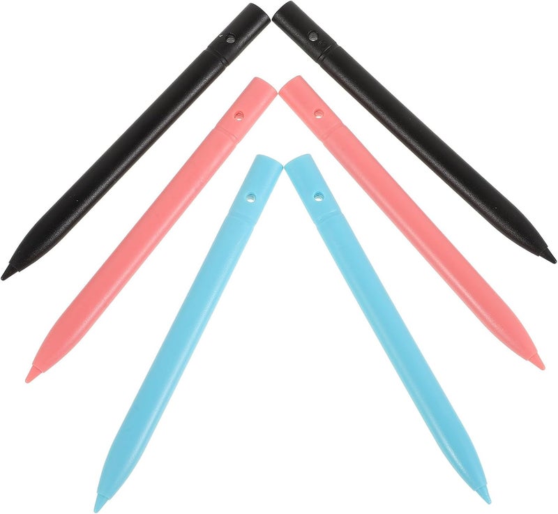 6pcs LCD Writing Tablet Stylus Pens and Adults, Magnetic Induction Touch Screen Stylus, Reusable Digital Drawing and Writing Pens for LCD Tablets, Black Blue Pink - Image 1