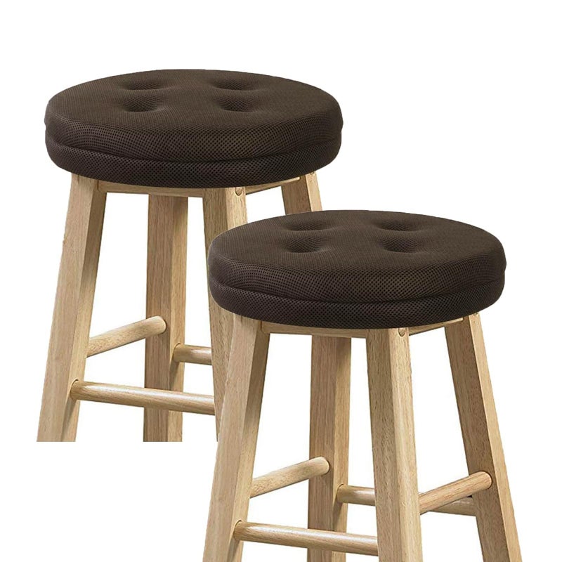 BAIBU baibu Set of 2 Bar Stool Cushion Super Breathable Round Bar Stool Cover Seat Cushion Brown 13  2 Cushions Only 