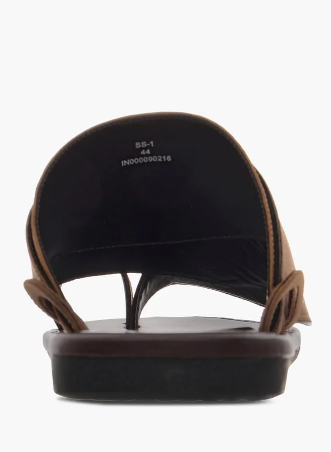 LBL by Shoexpress Men Textured Slip-On Arabic Sandals with Toe Loop