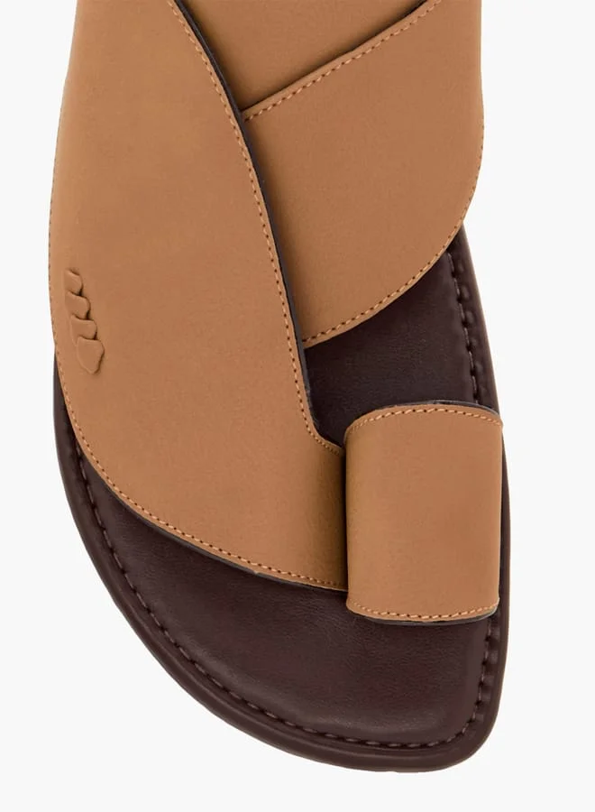 LBL by Shoexpress Men Textured Slip-On Arabic Sandals with Toe Loop