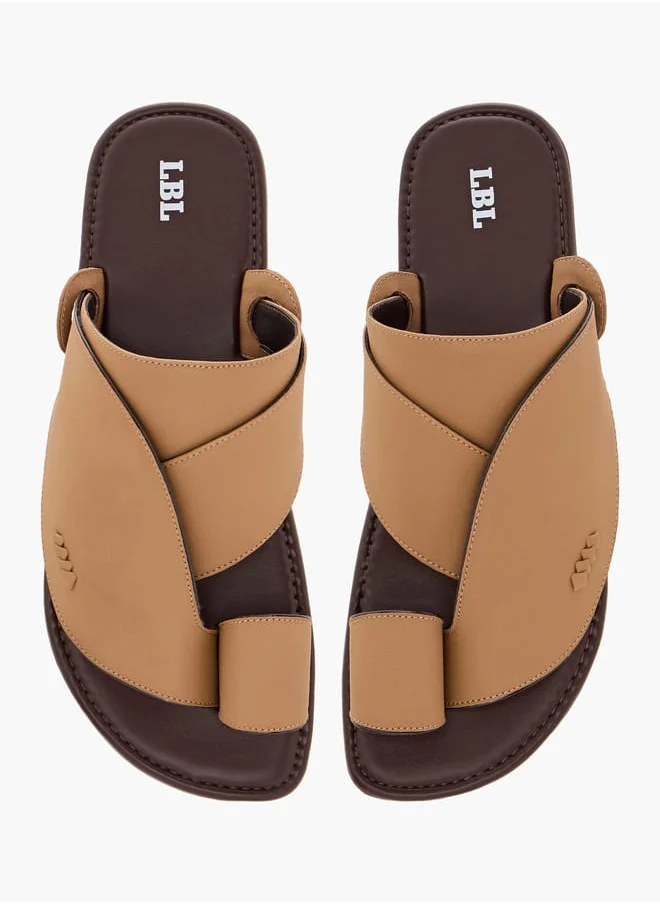 LBL by Shoexpress Men Textured Slip-On Arabic Sandals with Toe Loop Ramadan Collection