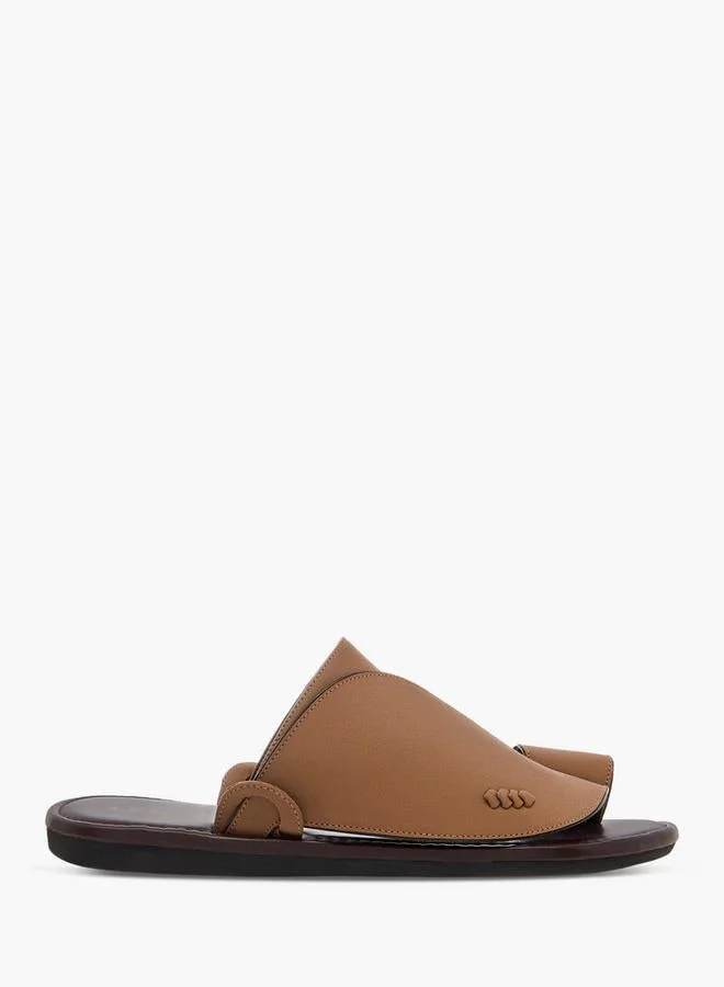 LBL by Shoexpress Textured Slip-On Arabic Sandals With Toe Loop