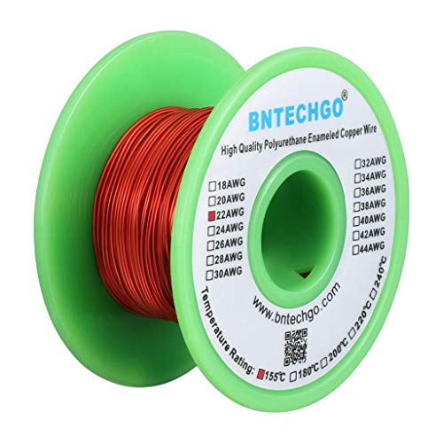 BNTECHGO 22 AWG Magnet Wire - Enameled Copper Wire - Enameled Magnet Winding Wire - 4 oz - 0.0256" Diameter 1 Spool Coil Red Temperature Rating 155℃ Widely Used for Transformers Inductors - Image 2