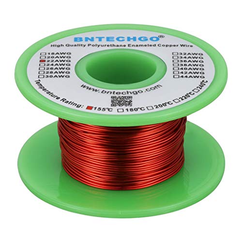 BNTECHGO 22 AWG Magnet Wire - Enameled Copper Wire - Enameled Magnet Winding Wire - 4 oz - 0.0256" Diameter 1 Spool Coil Red Temperature Rating 155℃ Widely Used for Transformers Inductors - Image 1