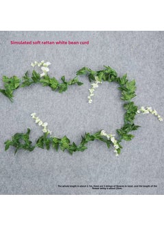 Generic Artificial Wisteria Vine Flower Garland DecorSoft rattan White 1 Strip Soft rattan White 1 Strip 