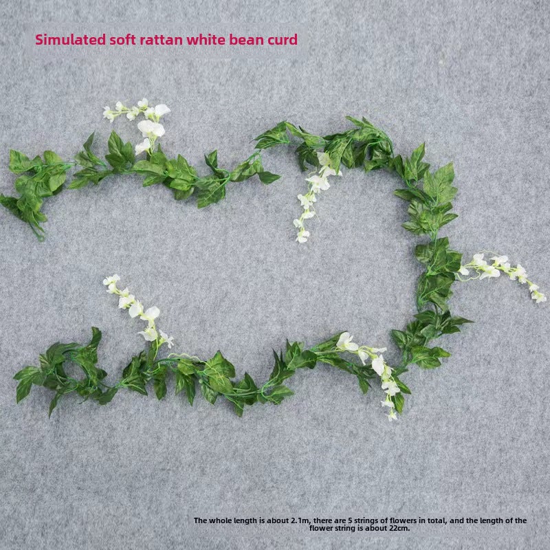 Generic Artificial Wisteria Vine Flower Garland DecorSoft rattan White 1 Strip Soft rattan White 1 Strip 