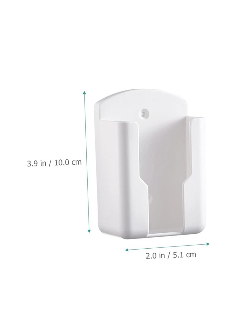 SYOSI - SYOSI 4 Pcs Wall Remote Holders, Wall Phone Holder Air Conditioner Remote Control Storage Box Headboard Wall Mount Phone Holder TV Remote Storage Box (White) - Image 1
