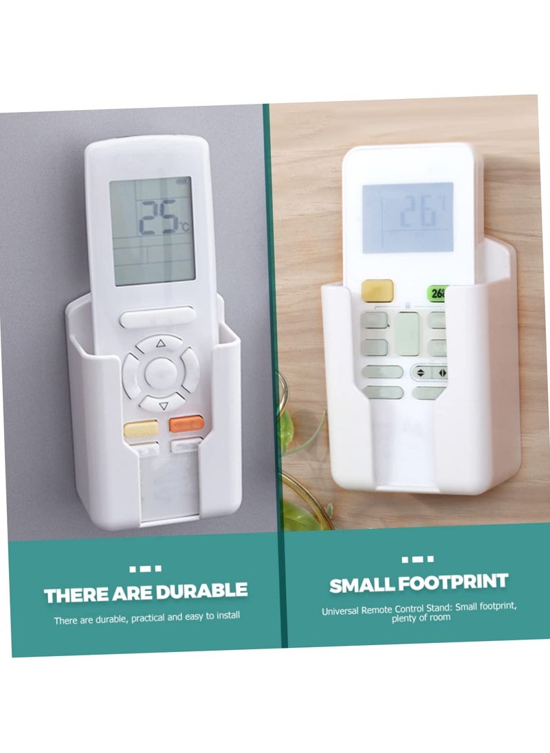 SYOSI - SYOSI 4 Pcs Wall Remote Holders, Wall Phone Holder Air Conditioner Remote Control Storage Box Headboard Wall Mount Phone Holder TV Remote Storage Box (White) - Image 1