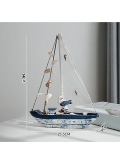 Mediterranean Style Sailboat Shell Decor Large Seabird Shell Boat
