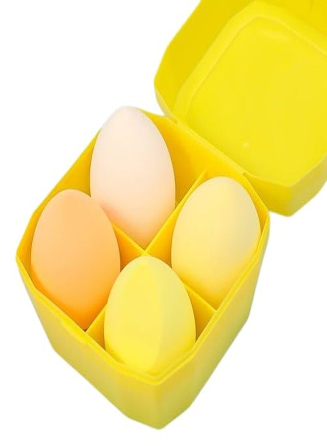 El Regalo 4 Pcs Makeup Blender Sponge Set - Foundation Blending Beauty Sponges for Flawless Application of Liquid, Cream, and Powder Makeup - Multi-Colored Sponges (Yellow) - Image 1