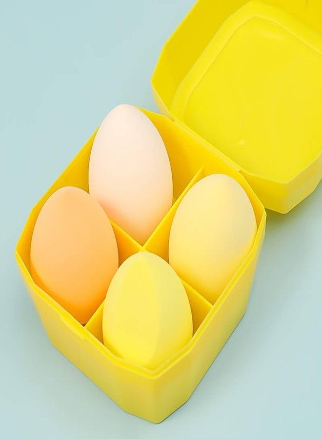 El Regalo 4 Pcs Makeup Blender Sponge Set - Foundation Blending Beauty Sponges for Flawless Application of Liquid, Cream, and Powder Makeup - Multi-Colored Sponges (Yellow) - Image 3