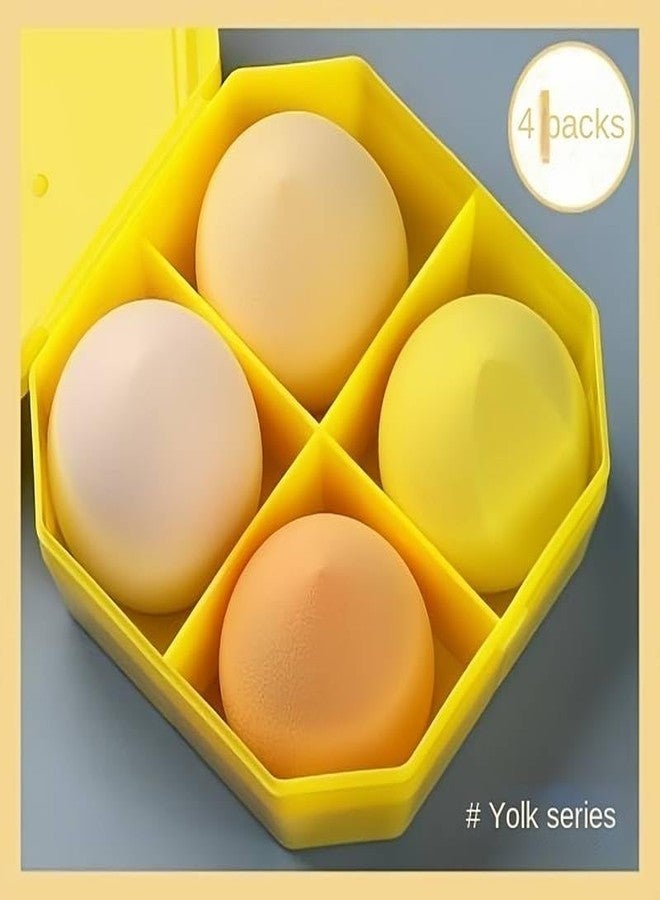 El Regalo 4 Pcs Makeup Blender Sponge Set - Foundation Blending Beauty Sponges for Flawless Application of Liquid, Cream, and Powder Makeup - Multi-Colored Sponges (Yellow) - Image 2