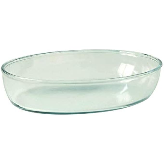 بوركام صينية زجاجية HH Borcam بحجم cm26X18 بيضاوي وتحضير - Image 3