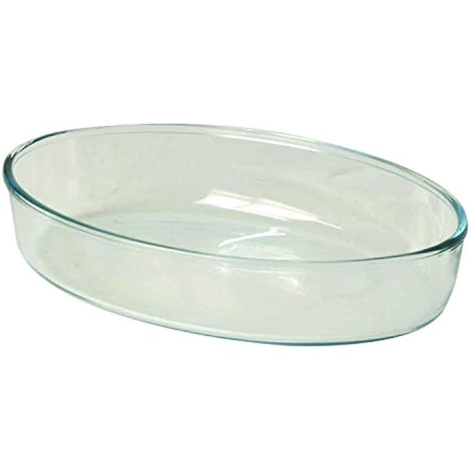 بوركام صينية زجاجية HH Borcam بحجم cm26X18 بيضاوي وتحضير - Image 2