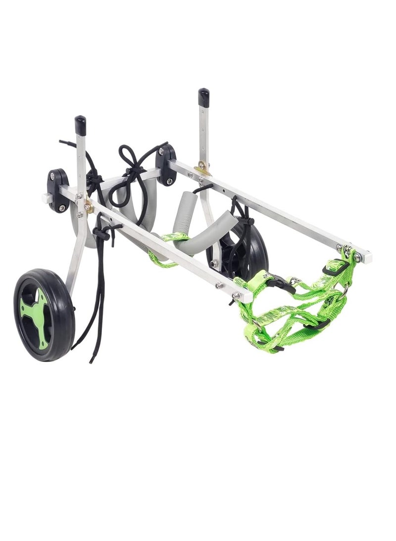 NNC PETS Pet wheelchair with Two wheel support, Hind Legs Rehabilitation, Pet Mobility Aid for Back Legs, Harness, and Adjustable, Suitable for Small Pets, Aluminum Alloy, Aging & Injured pets 40.5 cm (Green) - Image 1