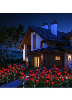 Gerenic Solar Rose Light, 5 Heads Waterproof Solar Powered Flower Lights, Rose Light for Garden Patio and more  - Image 4