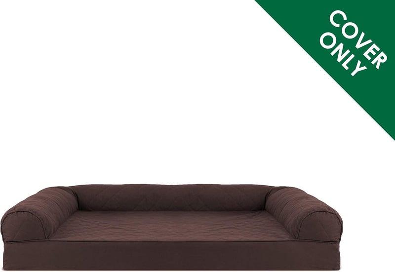 Furhaven Replacement Dog Bed Cover Quilted Sofa-Style, Machine Washable - Coffee, Jumbo (X-Large) - Image 2