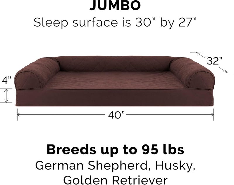 Furhaven Replacement Dog Bed Cover Quilted Sofa-Style, Machine Washable - Coffee, Jumbo (X-Large) - Image 3